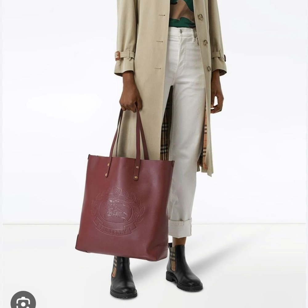 Burberry large embossed tote nwot